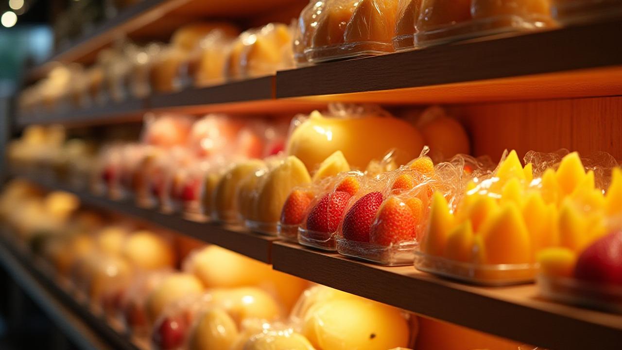 日本の高級果物市場の風景